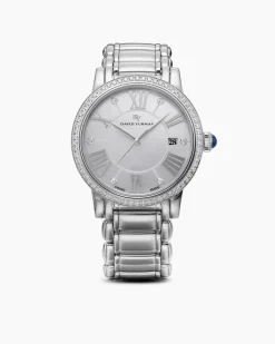 Classic Quartz Watch Stainless Steel with Diamond Bezel, 38mm