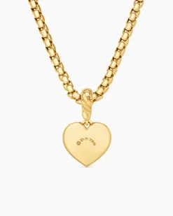 Compass Heart Amulet 18K Yellow Gold with Center Diamond, 11.3mm