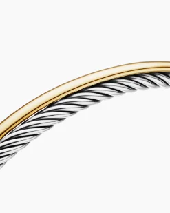 Crossover Bracelet Sterling Silver with 18K Yellow Gold, 3mm