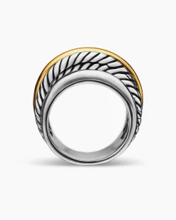 Crossover Ring Sterling Silver with 14K Yellow Gold, 14.7mm