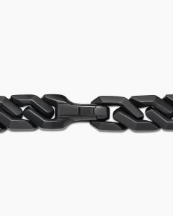 Curb Chain Angular Link Bracelet Black Titanium, 8.7mm