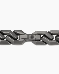 Curb Chain Angular Link Bracelet Anthracite Titanium, 11.5mm