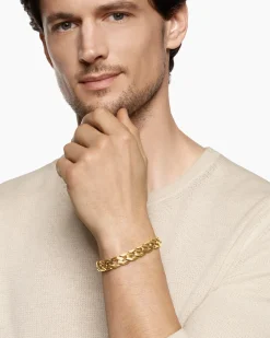 Curb Chain Angular Link Bracelet 18K Yellow Gold, 11.5mm