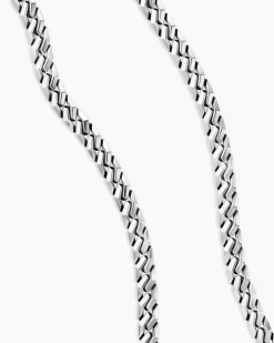 Curb Chain Angular Link Necklace Sterling Silver, 8.7mm