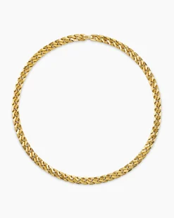 Curb Chain Angular Link Necklace 18K Yellow Gold, 8.7mm