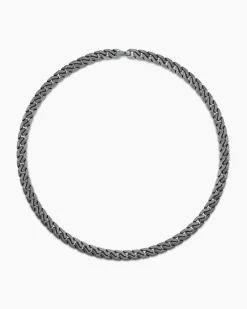 Curb Chain Angular Link Necklace Anthracite Titanium, 8.7mm
