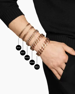 Curb Chain Bracelet 18K Rose Gold, 18mm