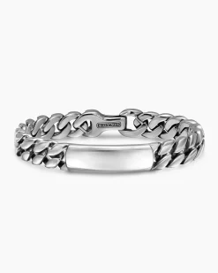 Curb Chain ID Bracelet Sterling Silver, 11.5mm