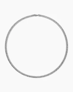 Curb Chain Necklace Platinum, 6mm
