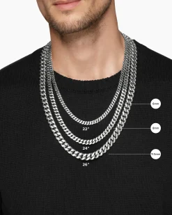 Curb Chain Necklace Platinum, 6mm