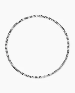 Curb Chain Necklace Sterling Silver, 6mm