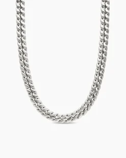 Curb Chain Necklace Sterling Silver, 11.5mm