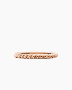 DY Cable Band Ring 18K Rose Gold, 2.45mm