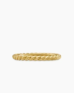 DY Cable Band Ring 18K Yellow Gold, 2mm