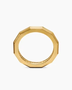 DY Delaunay Faceted Band Ring 18K Yellow Gold, 2.5mm