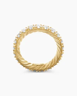 DY Eden Eternity Band Ring 18K Yellow Gold with Diamonds, 3.2mm