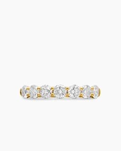 DY Eden Partway Band Ring 18K Yellow Gold with Diamonds, 3.4mm