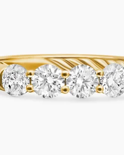 DY Eden Partway Band Ring 18K Yellow Gold with Diamonds, 2.5mm