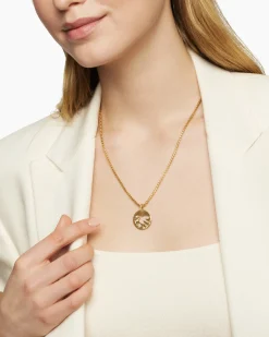 DY Elements® Dove Pendant 18K Yellow Gold with Diamonds, 22mm