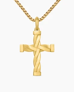 DY Helios™ Cross Pendant 18K Yellow Gold, 36mm