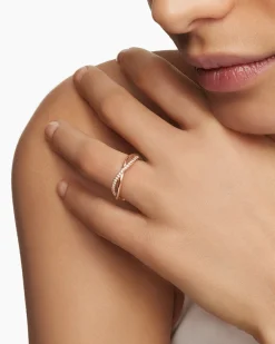 DY Infinity Band Ring 18K Rose Gold with Diamonds, 4.18mm