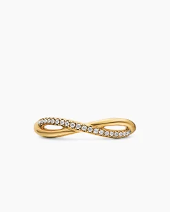 DY Infinity Band Ring 18K Yellow Gold with Diamonds, 4.18mm