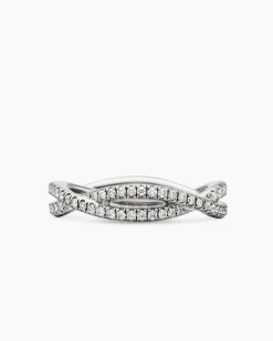 DY Infinity Band Ring Platinum with Diamonds, 4.18mm