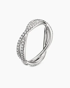 DY Infinity Band Ring Platinum with Diamonds, 4.18mm