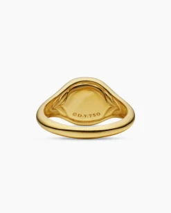 DY Initial Pinky Ring 18K Yellow Gold with Diamond A, 9.8mm