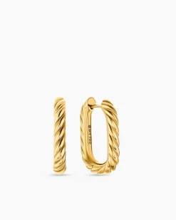 DY Madison® Cable Hoop Earrings 18K Yellow Gold, 24.3mm