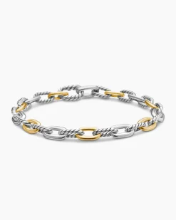 DY Madison® Chain Bracelet Sterling Silver with 18K Yellow Gold, 5.5mm