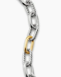 DY Madison® Chain Bracelet Sterling Silver with 18K Yellow Gold, 11mm