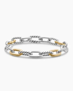 DY Madison® Chain Bracelet Sterling Silver with 18K Yellow Gold, 8.5mm