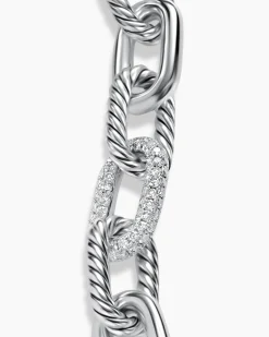 DY Madison® Chain Bracelet Sterling Silver with Diamonds, 11mm