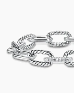 DY Madison® Chain Bracelet Sterling Silver with Diamonds, 11mm