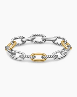 DY Madison® Chain Bracelet Sterling Silver with 18K Yellow Gold, 11mm
