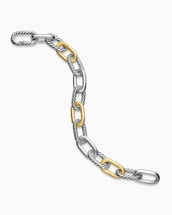 DY Madison® Chain Bracelet Sterling Silver with 18K Yellow Gold, 11mm