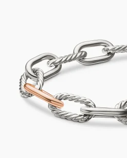 DY Madison® Chain Bracelet Sterling Silver with 18K Rose Gold, 11mm