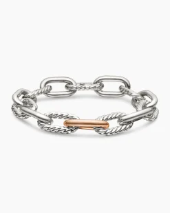 DY Madison® Chain Bracelet Sterling Silver with 18K Rose Gold, 11mm