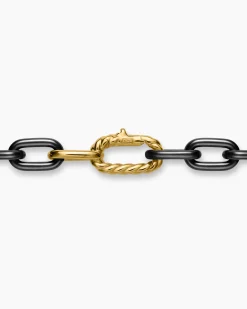 DY Madison® Chain Necklace Black Titanium with 18K Yellow Gold, 8.5mm