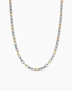 DY Madison® Chain Necklace Sterling Silver with 18K Yellow Gold, 6mm