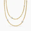 DY Madison® Pavé Bead Station Necklace 18K Yellow Gold with Diamonds, 3mm