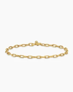 DY Madison® Pavé Toggle Chain Bracelet 18K Yellow Gold with Diamonds, 3mm
