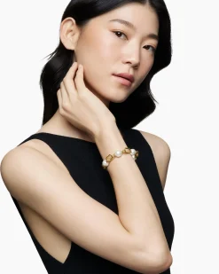 DY Madison® Pearl Chain Bracelet 18K Yellow Gold with Pearls, 11mm