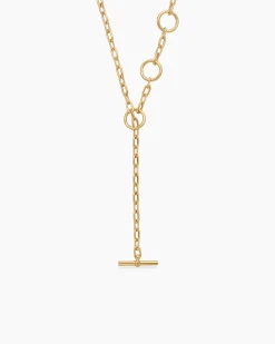 DY Madison® Three Ring Chain Necklace 18K Yellow Gold, 3mm