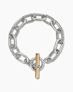 DY Madison® Toggle Chain Bracelet Sterling Silver with 18K Yellow Gold, 11mm