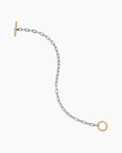 DY Madison® Toggle Chain Bracelet Sterling Silver with 18K Yellow Gold, 3mm