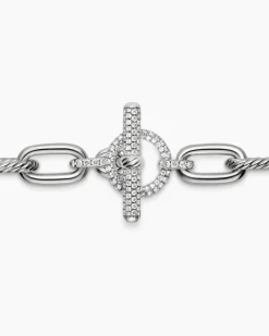 DY Madison® Toggle Chain Necklace Sterling Silver with Diamonds, 11mm