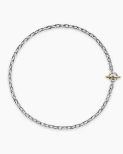 DY Madison® Toggle Chain Necklace Sterling Silver with 18K Yellow Gold, 5.5mm