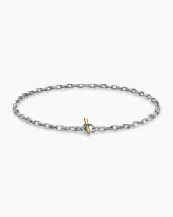 DY Madison® Toggle Chain Necklace Sterling Silver with 18K Yellow Gold, 5.5mm
